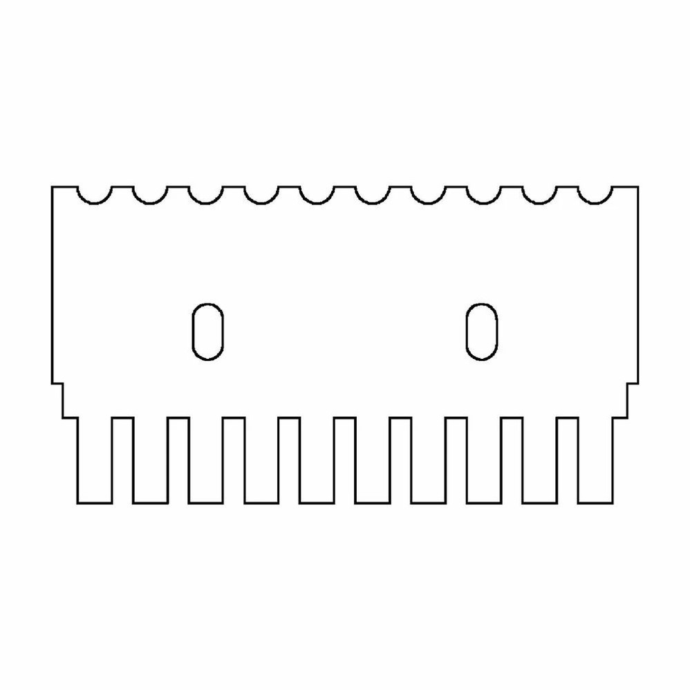 (45-100C10) 10 Tooth Comb, 1mm Thick for Mini 7cm Gel Box 1 Comb/Unit