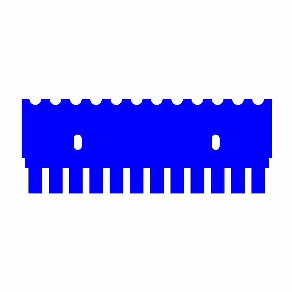 (45-101C12W) 12 Tooth Comb, 2mm Thick for Midi 10cm Gel Box 1 Comb/Unit