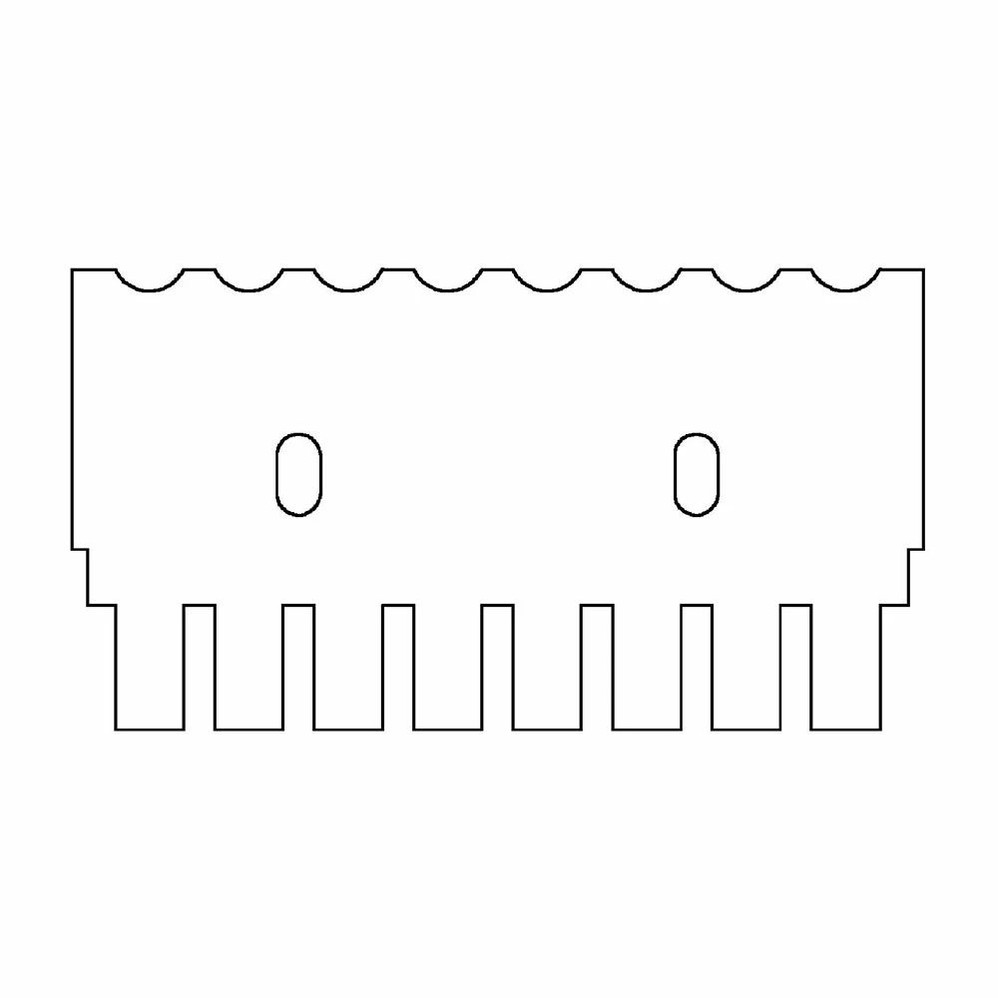 (45-100C8) 8 Tooth Comb, 1mm Thick For 7cm Mini Gel Box 1 Comb/Unit