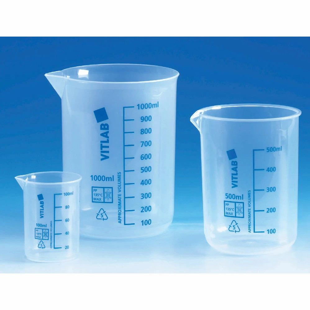 (91-624) 500ml Beaker, Graduated Polypropylene 6 Beakers/Unit