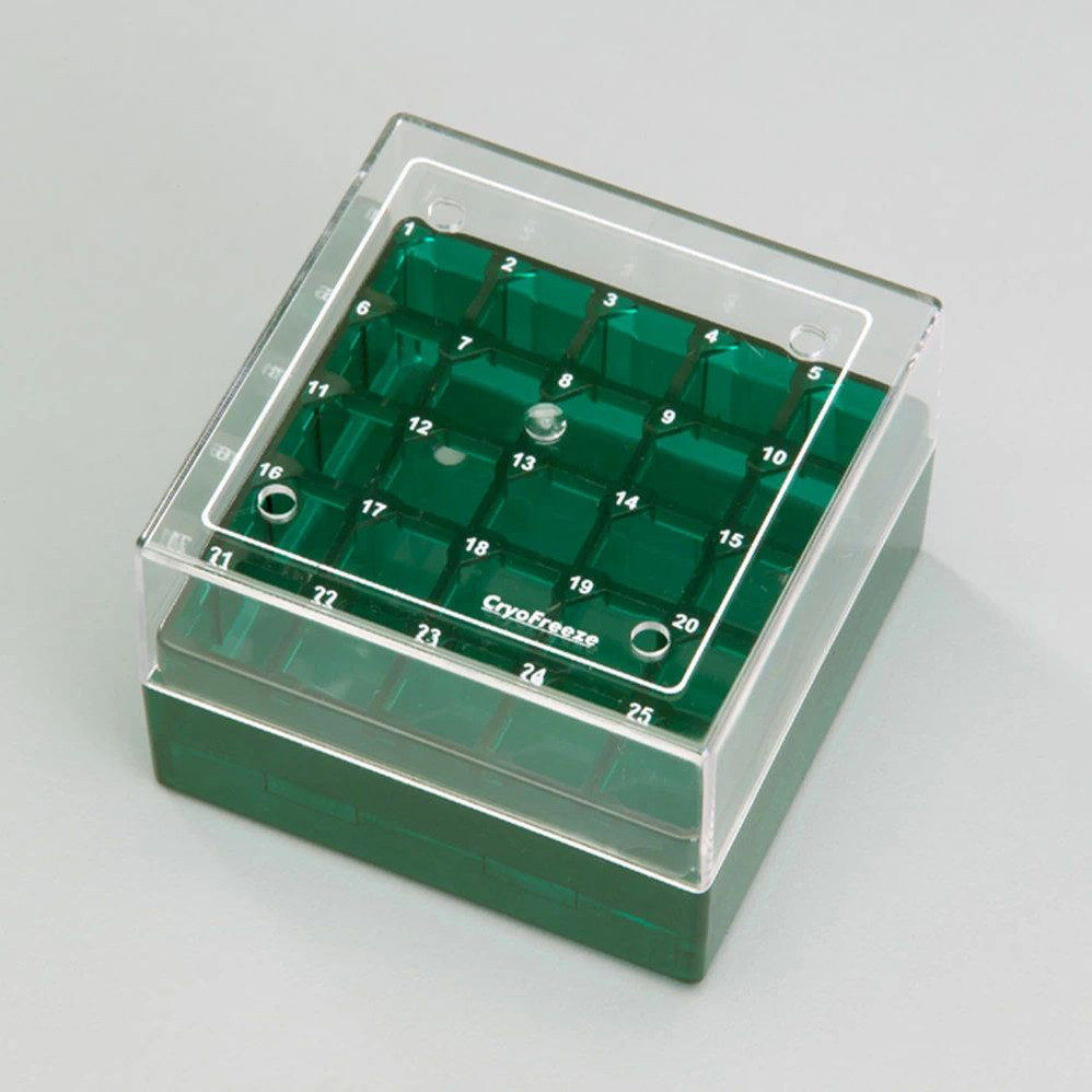 25-Place Cryo Box with Lid for 1-1.8ml Tubes