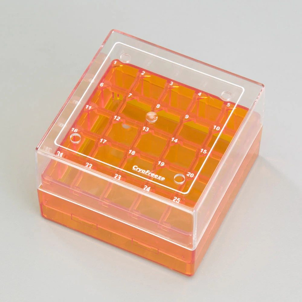 25-Place Cryo Box with Lid for 1-1.8ml Tubes
