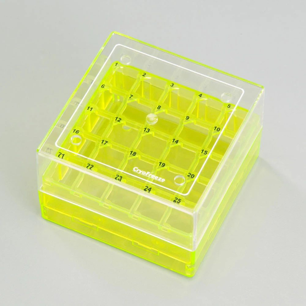 25-Place Cryo Box with Lid for 1-1.8ml Tubes