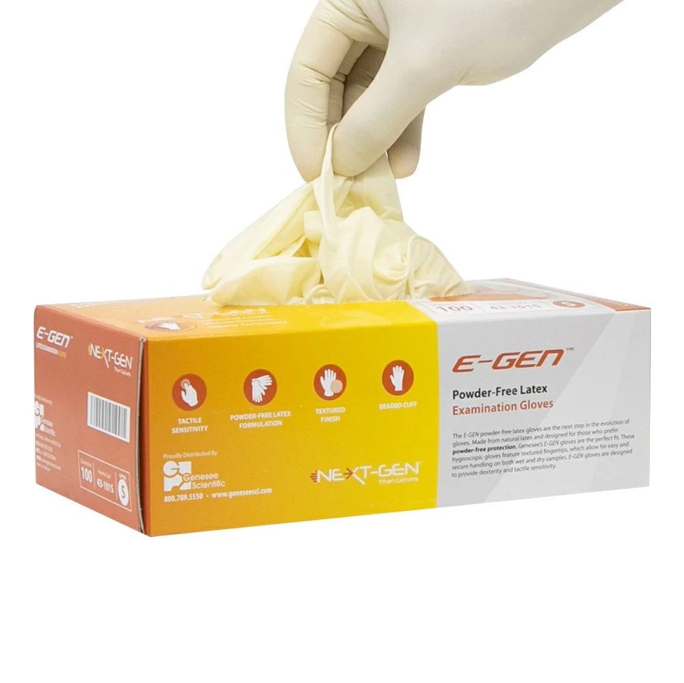 E-GEN Latex Gloves, Powder-Free
