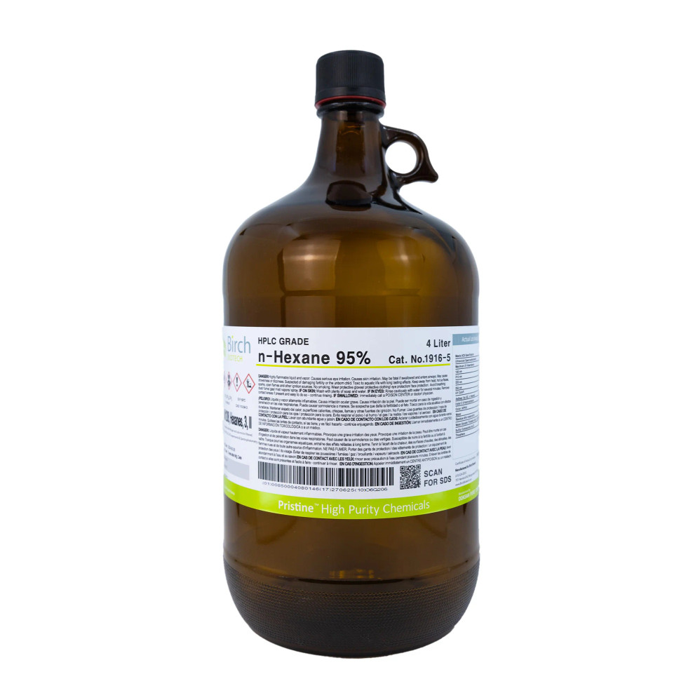 (94-258) N-Hexane, 95%, 4 x 4 L HPLC Grade 4 x 4 L Bottle/Unit