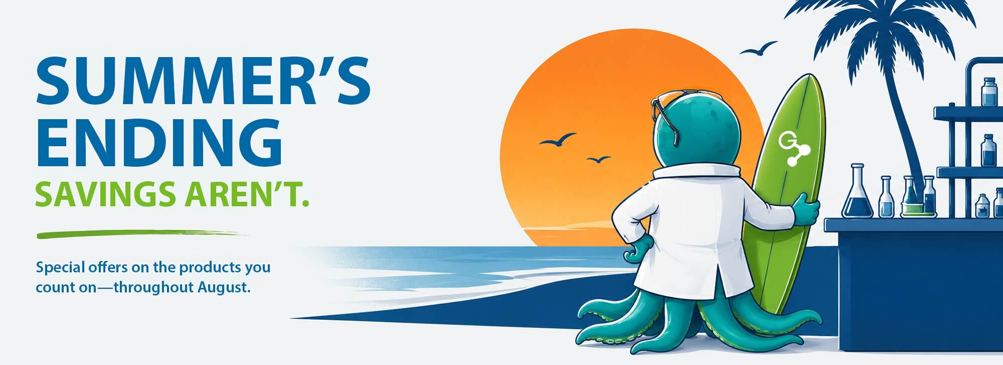 Summer's Ending. Savings Aren't. August savings event featuring Genesee Scientific laboratory products.