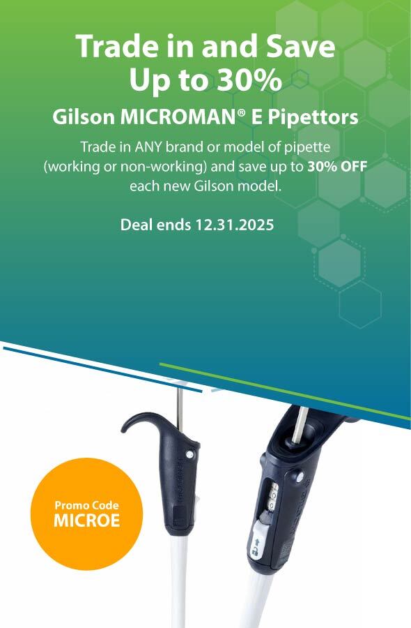Trade in and Save up to 30% Gilson MICROMAN E Pipettors