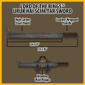 Uruk Hai Scimitar Sword - Lord of the Rings - High Carbon Steel Construction - Leather Wrapped - Wooden Grip