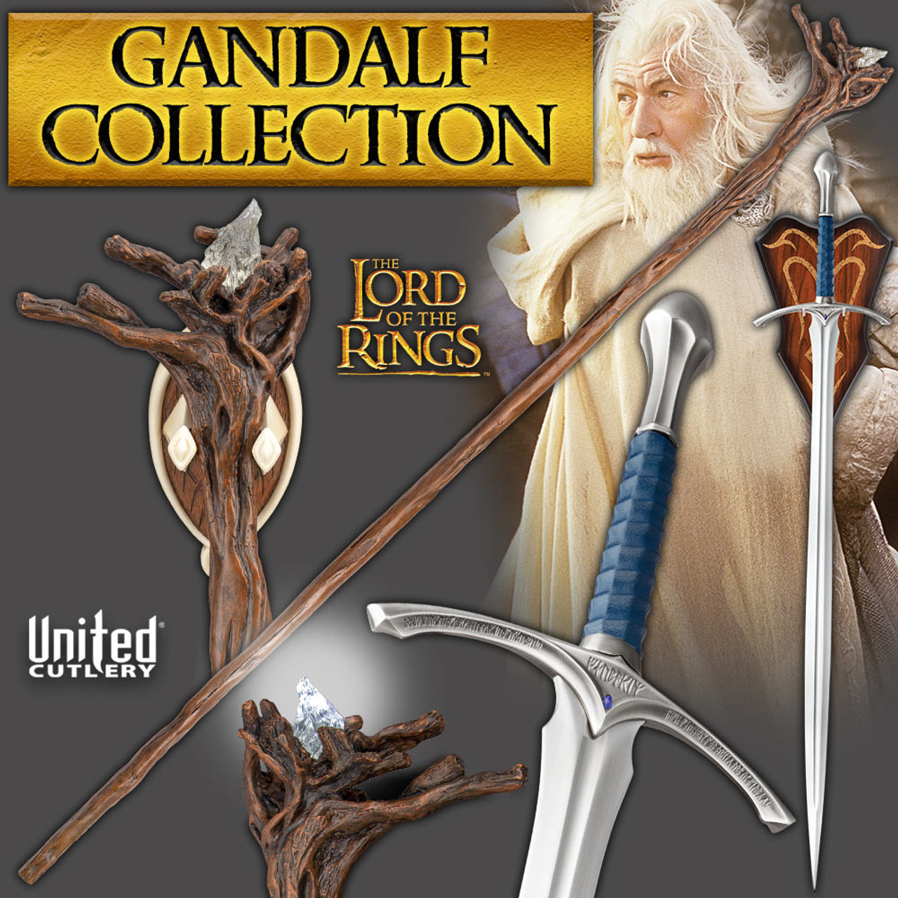 Glamdring White Sword & Staff of Gandalf the White - SwordsKingdom