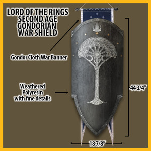 Gondorian War Shield | Lord of the Rings | Officially Licensed