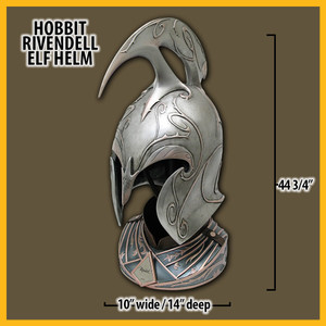 Rivendell Elf Helm with Stand - The Hobbit - Officially Licensed