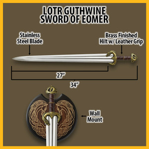 Guthwine Sword Of Eomer | Lord Of The Rings | Officially Licensed