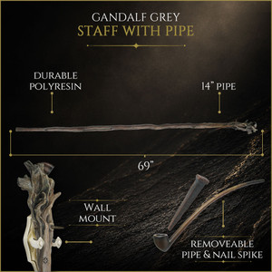 Gandalf The Grey Staff with Pipe | The Hobbit | Officially Licensed | Main