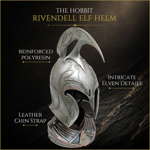 Rivendell Elf Helm with Stand - The Hobbit - Officially Licensed