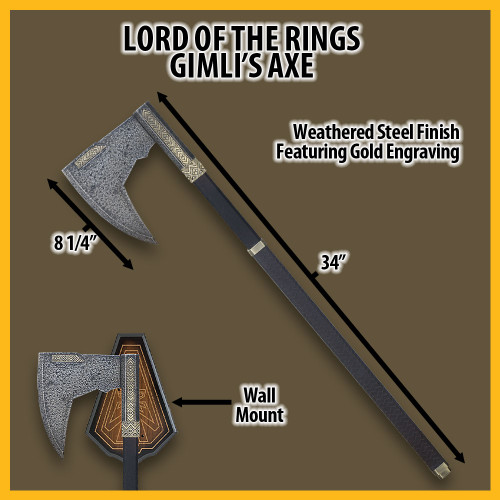 Bearded Axe of Gimli | Lord of the Rings | Officially Licensed