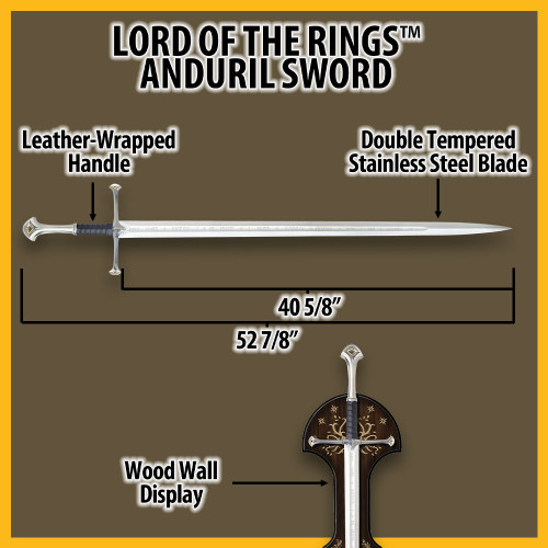 Anduril Sword of King Elessar | Lord of the rings  | Officially Licensed Anduril Sword of King Elessar | Lord of the rings  | Officially Licensed