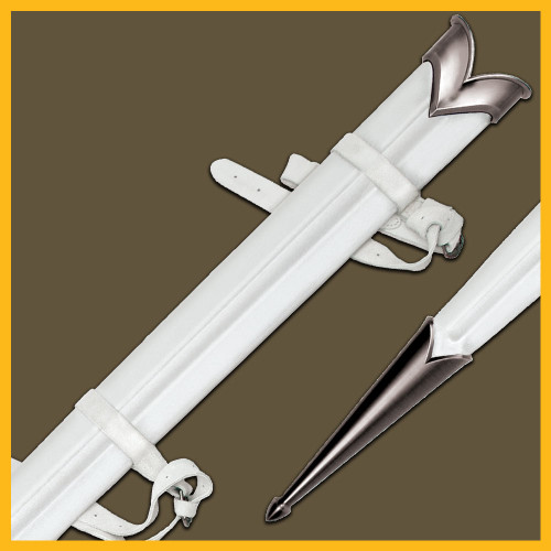 Glamdring White Scabbard | Lord of the Rings | Officially Licensed | Leather wrap & strap
