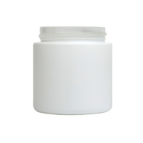 3oz Matte White, Flush, Child-Resistant Round Glass Jar Base (108 qty.)