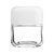 White matte cap with 3‑layer liner for 5 mL square Pollen Gear glass jars – bulk case - view from side