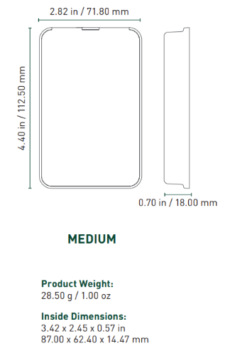 Medium Snaptech case dimensions