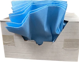 12"x21" Blue Quarter Folded Food Service Spilfyter Wiper (Dispenser Box) image