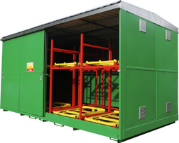 64 x Drums/16 x Ibc Store With Sliding Doors- Push Back image