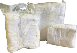 Bulk Reclaimed White Cotton Sheet Rags- 23 lbs. (Compressed) image