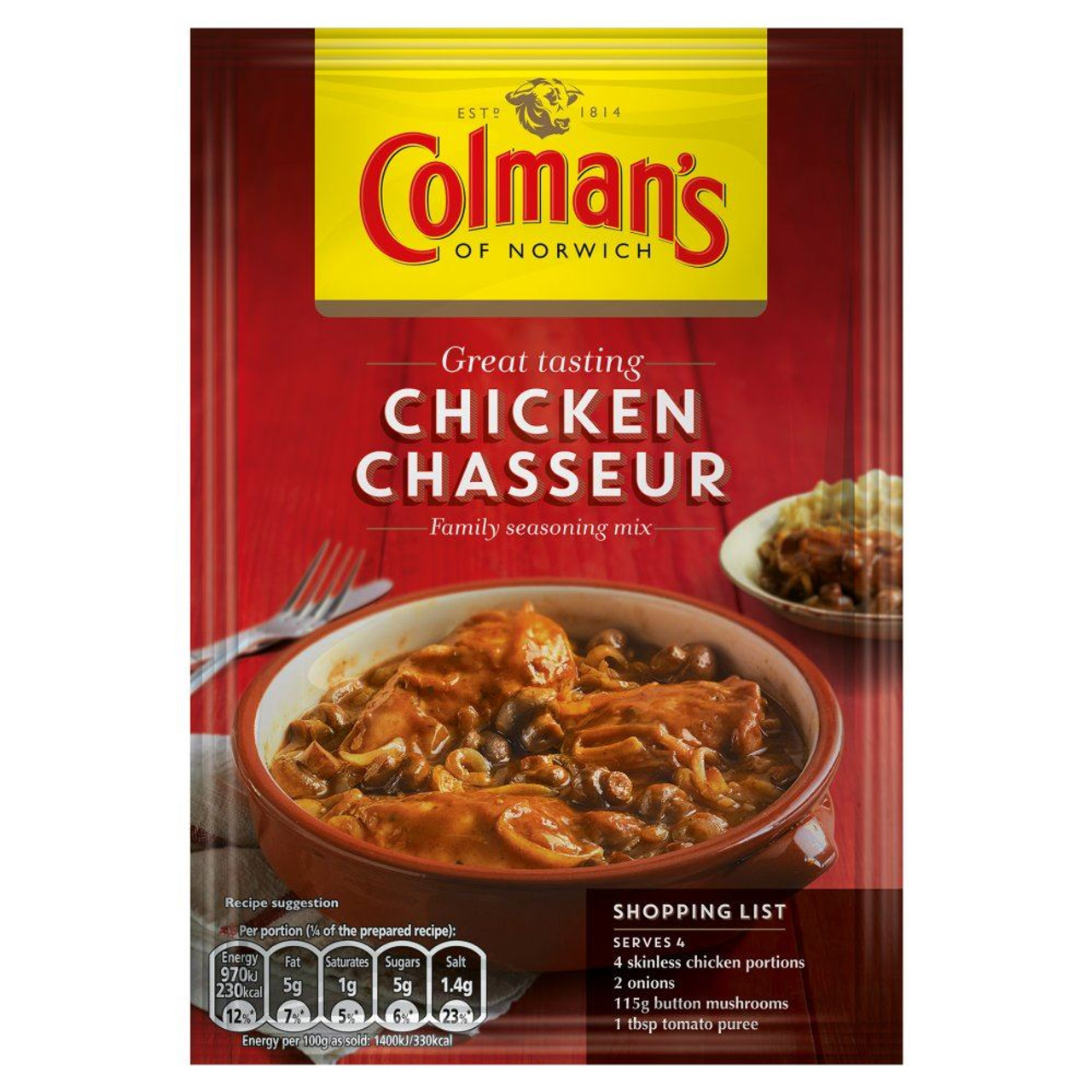 Colman s Chicken Chasseur Mix 43g Pack of 8 43g x 8