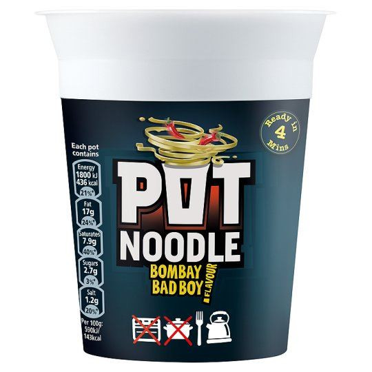 Pot Noodle Bombay Bad Boy King Pot Vegetarian Quick To Make Noodles