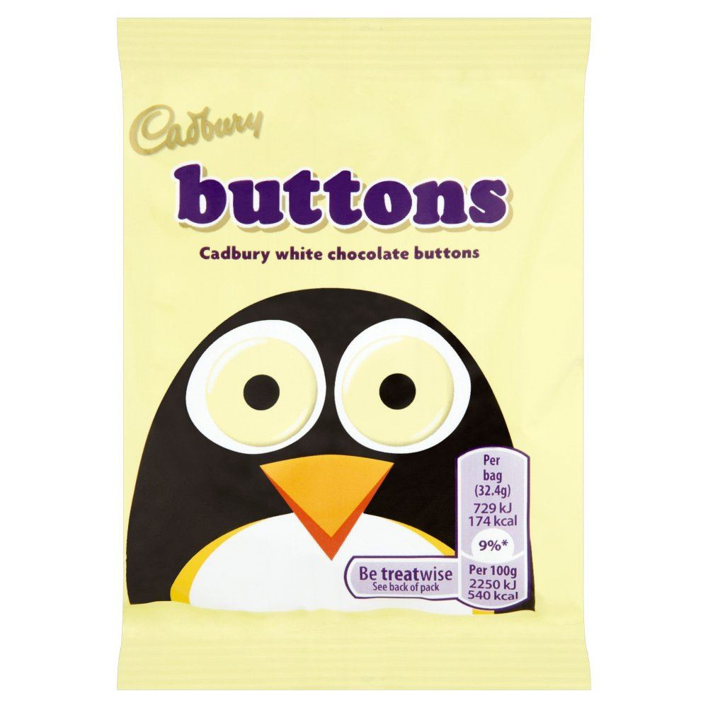 Cadburys White Buttons 32.5g Pack of 12 (32.5g x 12 BagsCount)