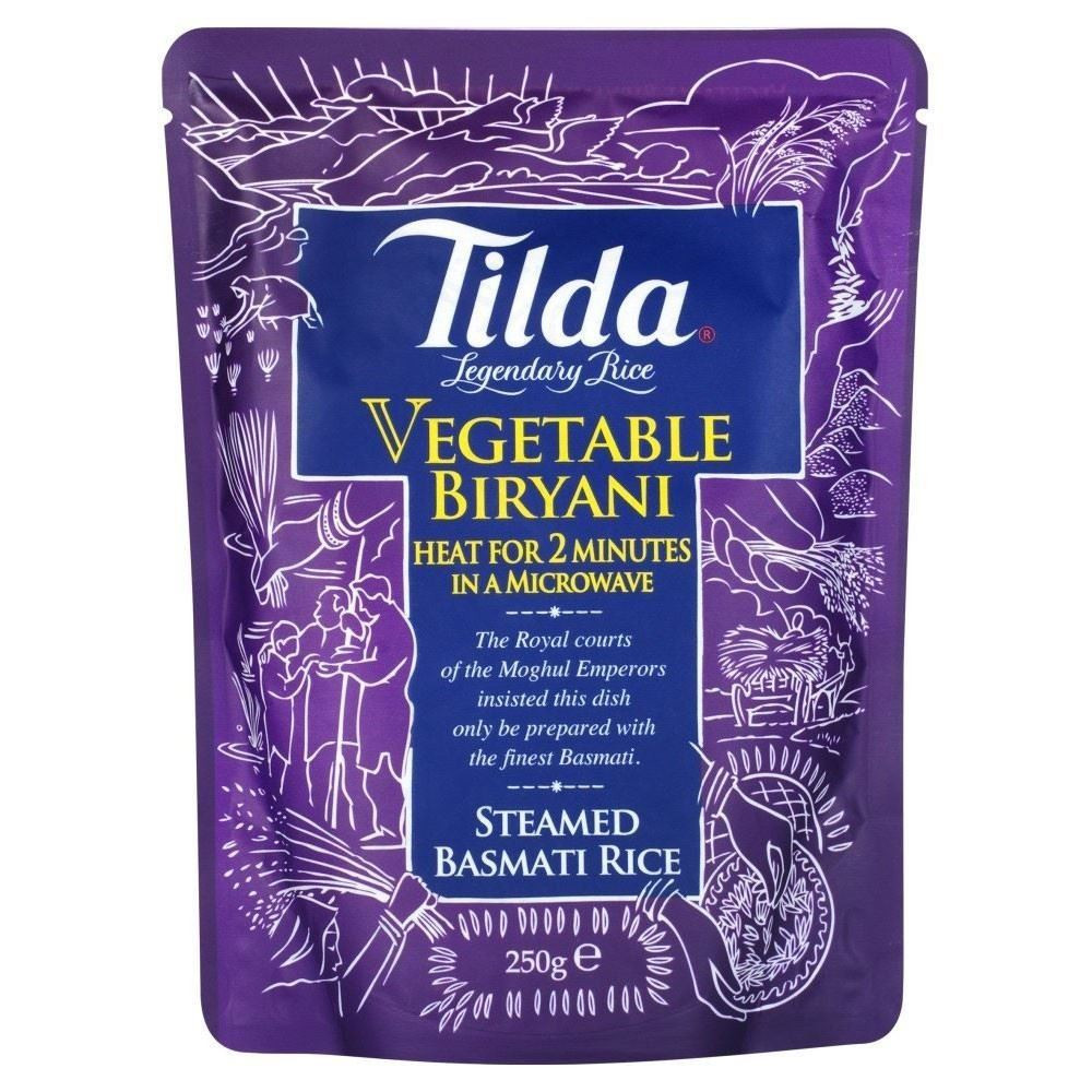 Tilda Steamed Basmati Vegetable Biryani Rice - 250g (Pack of 6)