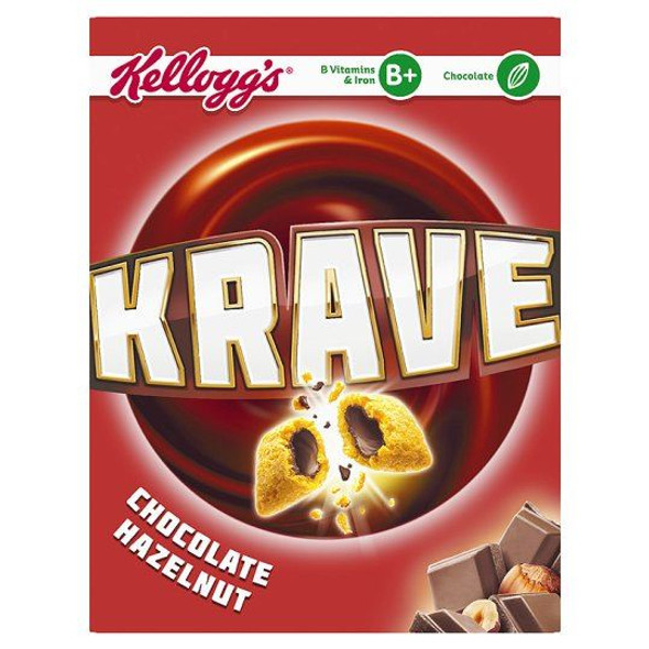 Kellogg's Krave Cereal Chocolate Hazelnut - 375g - Single Pack (375g x 1 Box)