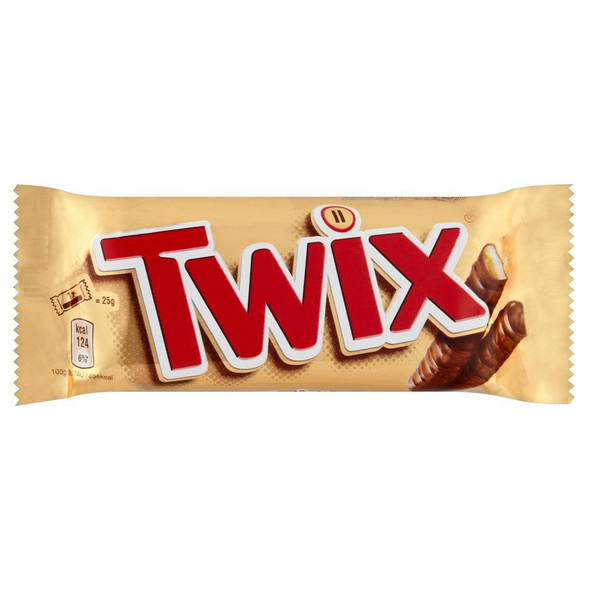 Twix Twin Chocolate Bars - 50g - Pack of 12 (50g x 12 Bars)