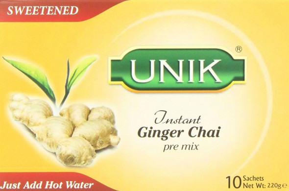 Unik Ginger Tea Sweetened Pack of 5 -5 x 220g