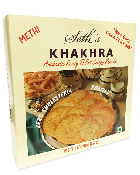 Seth's - Khakhara Authentic Crispy Snack - Methi Flavour (Fenugreek Flavour) - 200g