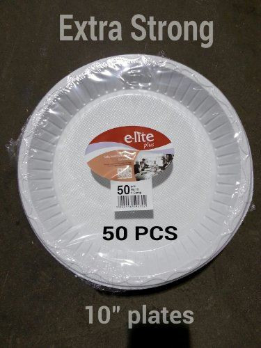 10" Extra Strong White Disposable Plate (50 Pieces)