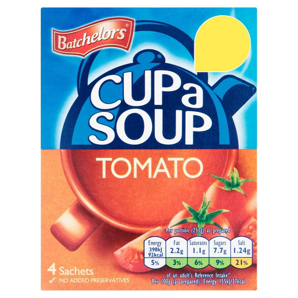 Batchelors Cup A Soup Tomato - 93g - Pack of 8 (93g x 8)