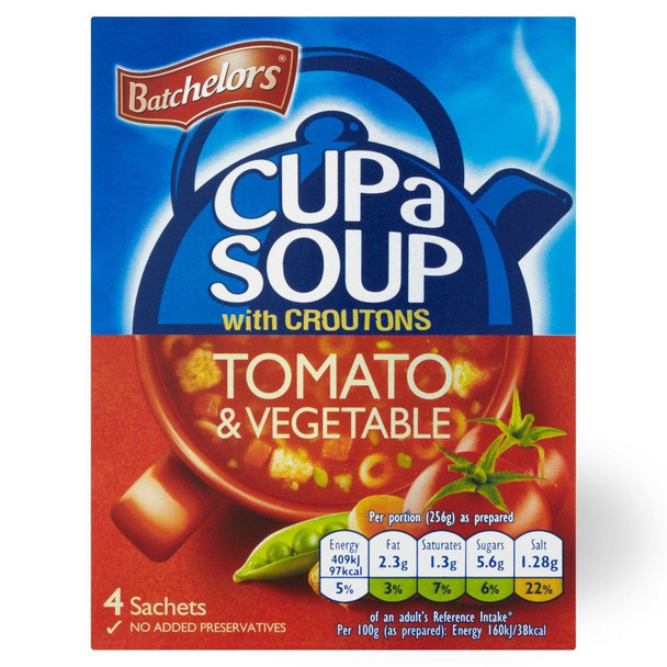 Batchelors Cup A Soup Tomato & Vegetable - 104g - Pack of 2 (104g x 2)