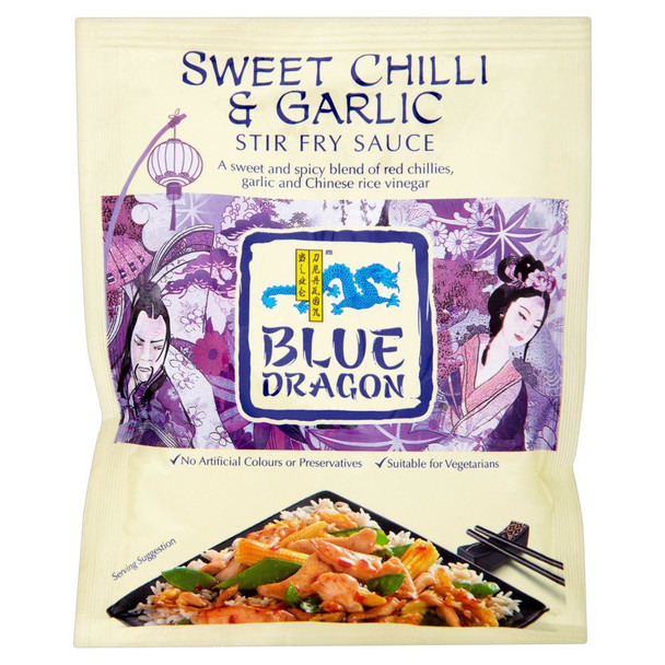 Blue Dragon Chilli & Garlic Stir Fry Sauce - 120g - Pack of 2 (120g x 2)