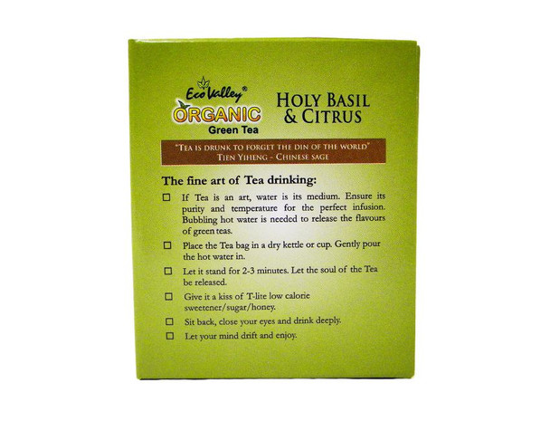 Eco Valley Organic Green Tea - Holy Basil & Citrus - 42.5g