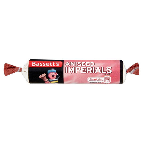 Bassetts Imperials Aniseed - 40g - Pack of 12 (40g x 12 Rolls)