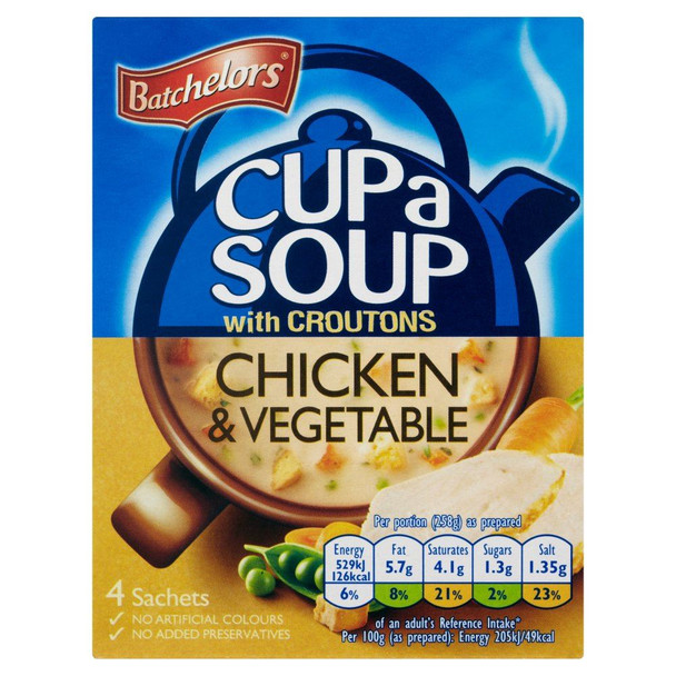 Batchelors Cup A Soup Chicken & Vegetable - 110g - Pack of 2 (110g x 2)