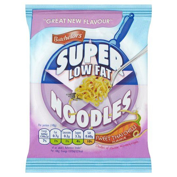 Batchelors Super Noodles Thai Sweet Chilli - 85g - Pack of 4 (85g x 4)