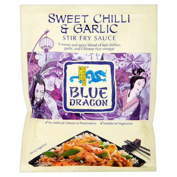 Blue Dragon Chilli & Garlic Stir Fry Sauce - 120g - Pack of 4 (120g x 4)