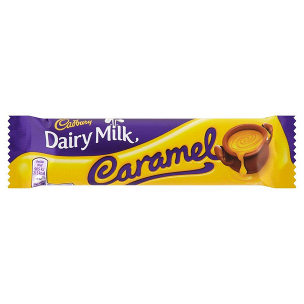 Cadburys Dairy Milk Caramel - 45g - Pack of 12 (45g x 12 Bars)