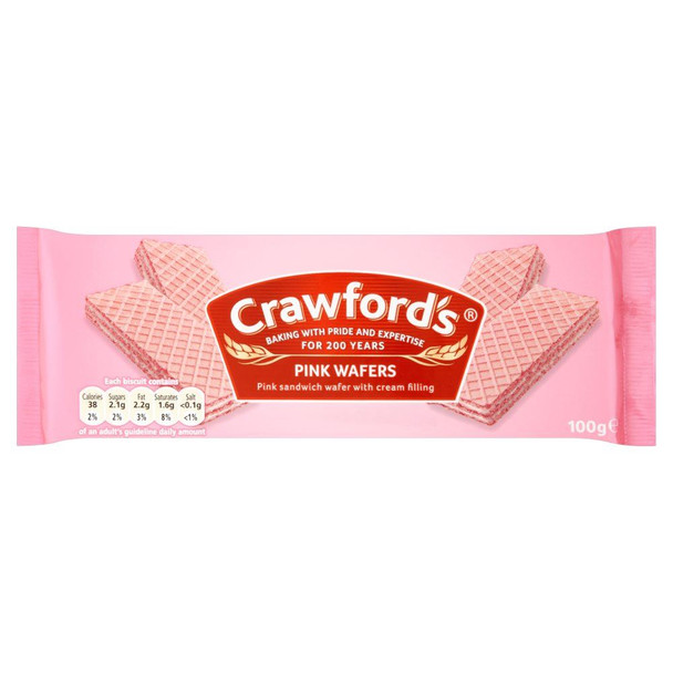 Crawfords Pink Waffers - 100g - Pack of 2 (100g x 2)