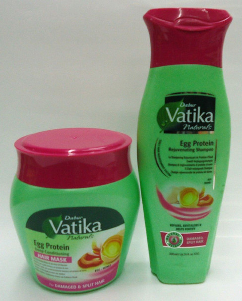 Dabur Vatika Egg Protein Shampoo Combo Pack -shampoo 200ml & mask 500ml