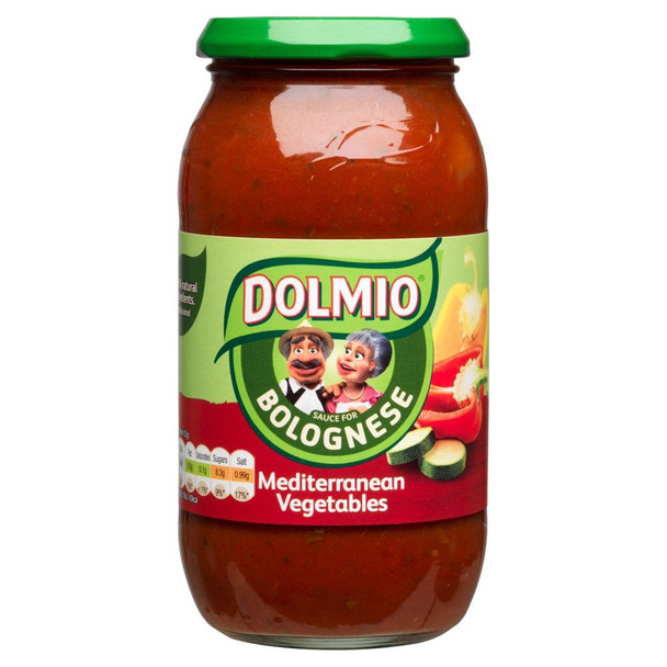 Dolmio Mediterranean Vegetable Bolognese Sauce - 500g - Single Jar (500g x 1 Jar)