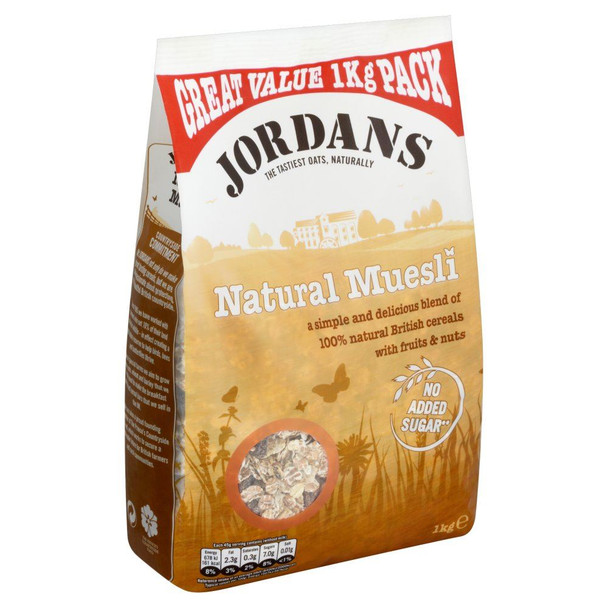 Jordans Natural Muesli - 1kg - Single Pack (1kg x 1 Pack)