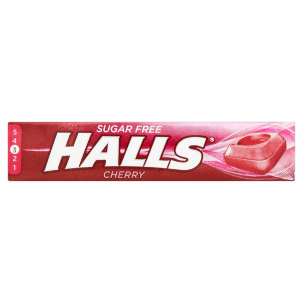 Halls Menthol Cherry Sugar Free - 34g - Pack of 6 (34g x 6 Sticks)